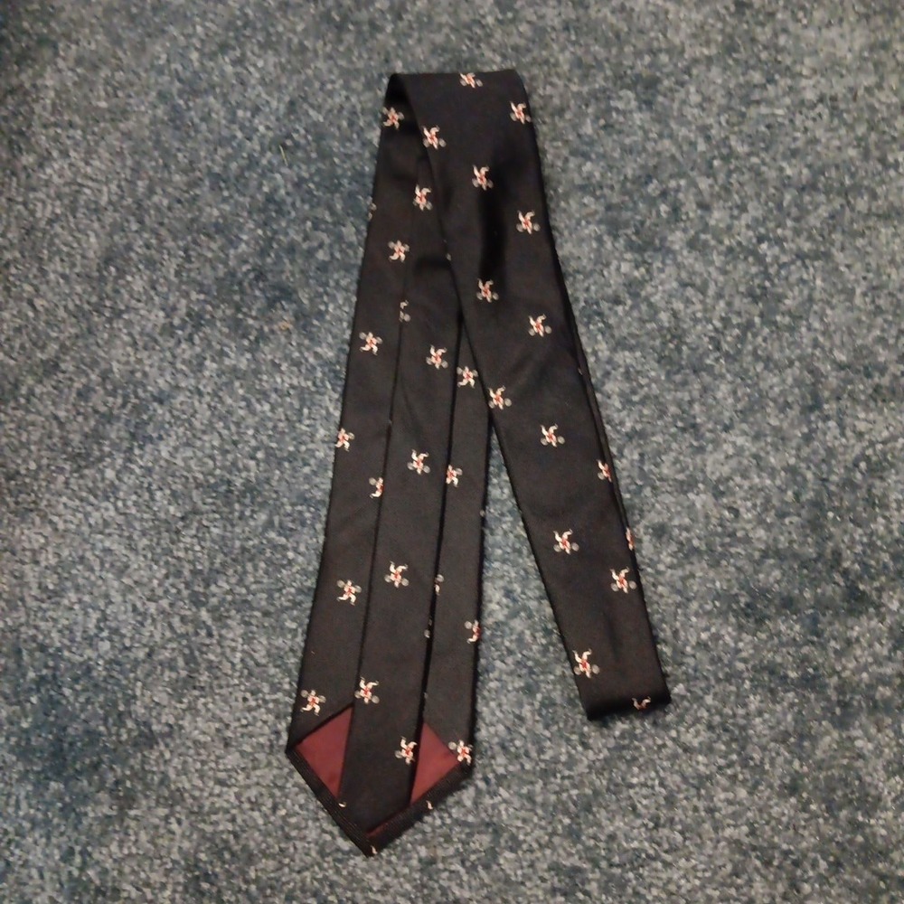Weightlifter Silk Tie Navy Blue Power Lifts Gym Training Athlete Necktie England
